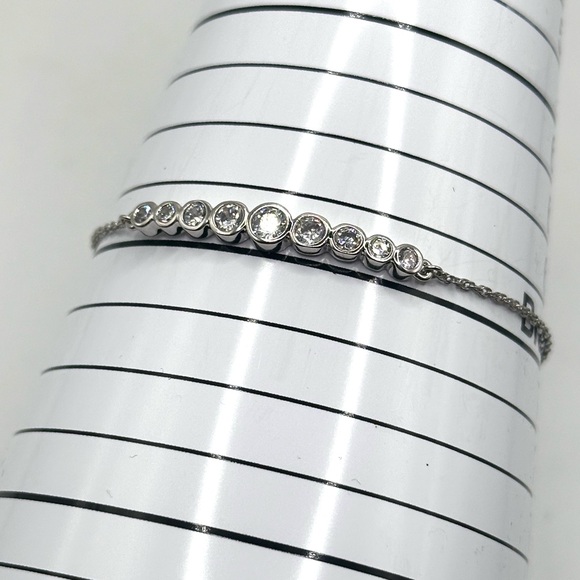 Kate Spade Full Circle Slider Bracelet - Silver Tone with Clear Cubic Zirconia - Picture 6 of 7